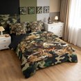 thumbnail image 2 of Manfei Retro Duck Camo Queen Bedding, Countryside Camouflage Bedding Comforter Set Queen, Desert Tan, Black Reversible, 7 Pieces, 2 of 6