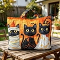 thumbnail image 6 of Halloween Quilted Tote Bag,Halloween Cat Quilted Tote Bag Reusable Shopping Tote Large Capacity Trick or Treat Bag Fall Cat Lover Gift for Women Daily Commute Shoulder Strap Handbag, 6 of 6