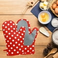thumbnail image 6 of HEETLY Cotton Oven Mitts Set with Silicone Grip, 2-Piece 392°F Heat Resistant, Red Dots, 6 of 8