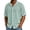 Mint Green, variant on VgaVtl Knit Mens Turn Down Collar Shirts Button up Summer Short Sleeve Casual Plain Holiday Clothes for Men