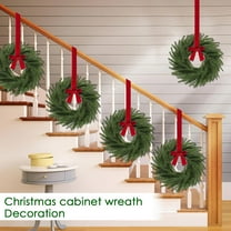 4PCS Christmas Wreaths with Red Bow Artificial Wreath Outdoor Xmas Wreaths for Windows Door Chairs Wall Stairs Home Decoration, 10 In