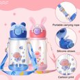 thumbnail image 6 of Topekada 2 Pack 16oz Leakproof Kids Water Bottle - BPA Free Spill Proof Bottles with Auto Push Button & Carry Loop, Clear Reusable Drinking Bottles for School, Girls, Boys, 6 of 8