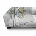 thumbnail image 3 of Animal Soft Flannel Fleece Throw Blanket, Seahorse Lovers in Paintbrush Artisan Technique Grunge Splash on Background, Cozy Plush for Indoor and Outdoor Use, 70" x 90", Grey Cream, by Ambesonne, 3 of 6