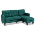 thumbnail image 2 of Convertible Sectional Sofa Couch, Modern L-Shaped Couch 3-Seat Sofa, Reversible Sectional, Dark Green, 2 of 6