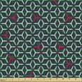 thumbnail image 2 of Geometric Fabric by the Yard, Grid Design with Angled Lines Hexagonal Shapes Abstract, Decorative Upholstery Fabric for Chairs & Home Accents, Dark Pink Pale Green by Ambesonne, 2 of 5
