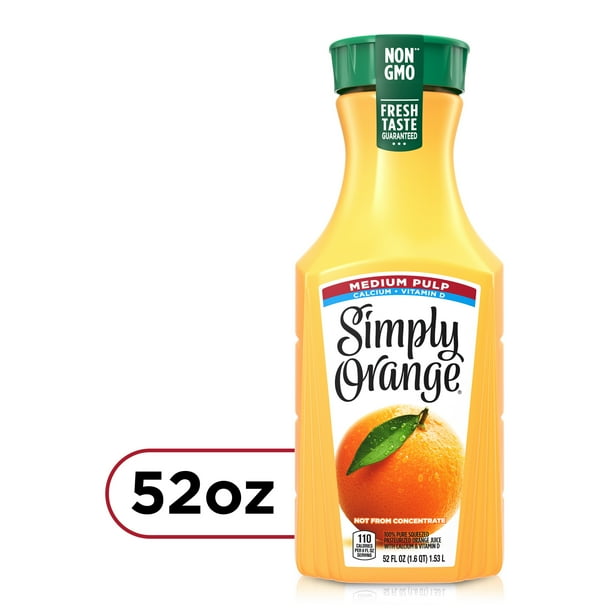 Simply Orange Medium Pulp Orange Juice with Calcium and Vitamin D, 52