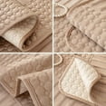 thumbnail image 5 of Nvzi-c Velvet Plush Non Slip Geometric Quilted Sectional Couch Covers for Kids, Pets-35.4*82.6inch,Khaki, 5 of 5