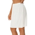 thumbnail image 3 of RUNQHUI Jupon Long en Satin pour Femme Demi-Jupon Jupe sous Robe Jupons Rallonge Demi-Jupons 50cm Blanc G, 3 of 7