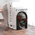 thumbnail image 6 of Naloa Realistic Rose Skull 2 Pcs Bookend Large Capacity Office Book Ends for Home Office Library School Study Decoration, 6 of 8