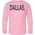 thumbnail image 3 of Inktastic Dallas in Blue Text Long Sleeve Youth T-Shirt, 3 of 5