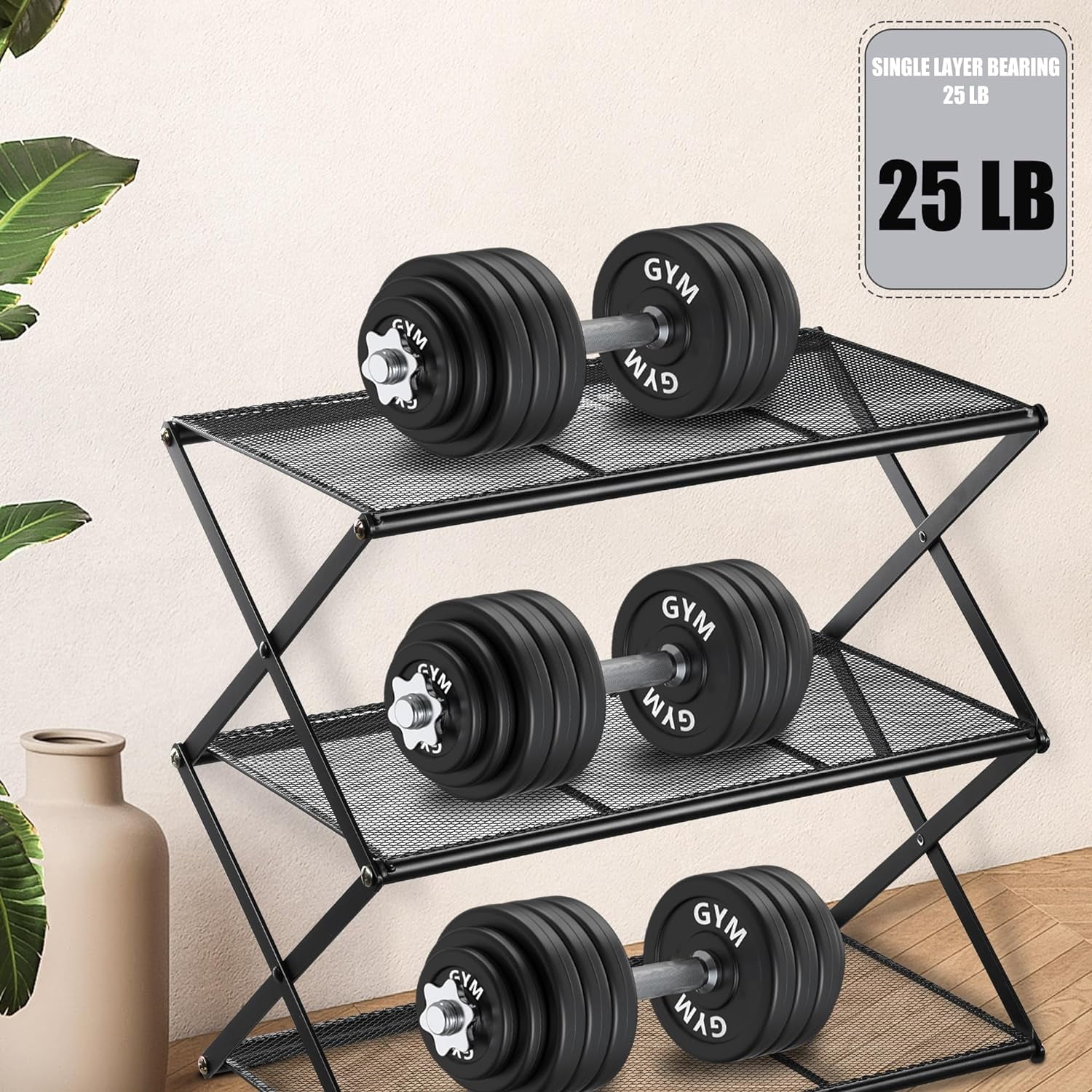 5-Tier Foldable Shoe Rack Without Assembly, Metal Collapsible Shoe Organizer for Entryway, Living Room, Hallway, Black