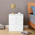 thumbnail image 3 of Ktaxon White 3 Drawer Dresser Nightstand Modern Wood Chest of Drawers Bedroom White Finish, 3 of 12