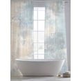 thumbnail image 4 of Blue Beige Sheer Curtains 108 Inch Length 2 Panels Set, Modern Watercolor Abstract Art Voile Window Treatment Semi Sheer Long Curtains Drapes for Bedroom/Living Room/Kitchen 52"x108"x2, 4 of 7