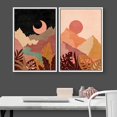 thumbnail image 3 of IDEA4WALL Framed Canvas Print Wall Art Set Crescent Moon Desert Sun Tropical Landscapes Modern Art Decorative Bohemian Colorful Chic Artwork for Living Room, Bedroom, Office - 16"x24"x2 White, 3 of 5