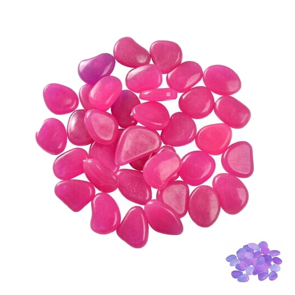 Glow in the Dark Garden Pebbles, Luminous Stones for Outdoor Landscaping, Solar Powered Glowing Rocks for Walkways, Yard, Lawn, DIY Crafts, Plant Pots & Fish Tank Decor (100 PCS)
