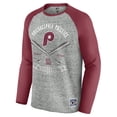 thumbnail image 2 of Men's Darius Rucker Collection by Fanatics  Heather Gray Philadelphia Phillies Raw Edge Raglan Long Sleeve Baseball, 2 of 4
