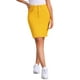 thumbnail image 1 of Faldas de mezclilla para mujer INSPIRE CHIC, desgastadas, de cintura alta, con dobladillo rasgado, faldas de jeans lavadas con bolsillos, talla XS, amarillas, 1 of 5