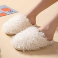 thumbnail image 2 of Seranoma Jenna Womens Ladies Fuzzy Flat Comfort Fur Thermal Indoor Outdoor Slide Home Slippers White, 2 of 7