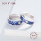 thumbnail image 2 of Previene alergias Luna noche estrellada Van Gogh pareja anillos joyería artística par Real anillos para mujeres hombre amantes el mejor regalo, 2 of 2