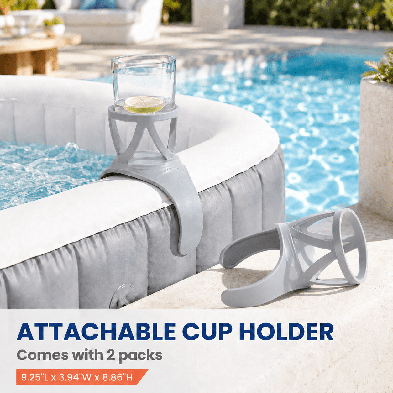 73''Inflatable Hot Tub, Outdoor Hot Tub for 6 Person Indoor Home Spa with Hidden Machine, 130 Massage Jets, Lockable Cover, Storage Bag, 4 Filters, 2 Cup Holders, Max 104℉, 910L Capacity