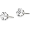 thumbnail image 3 of Chisel Stainless Steel Polished 7mm Round CZ Stud Post Earrings - 8mm, 3 of 7