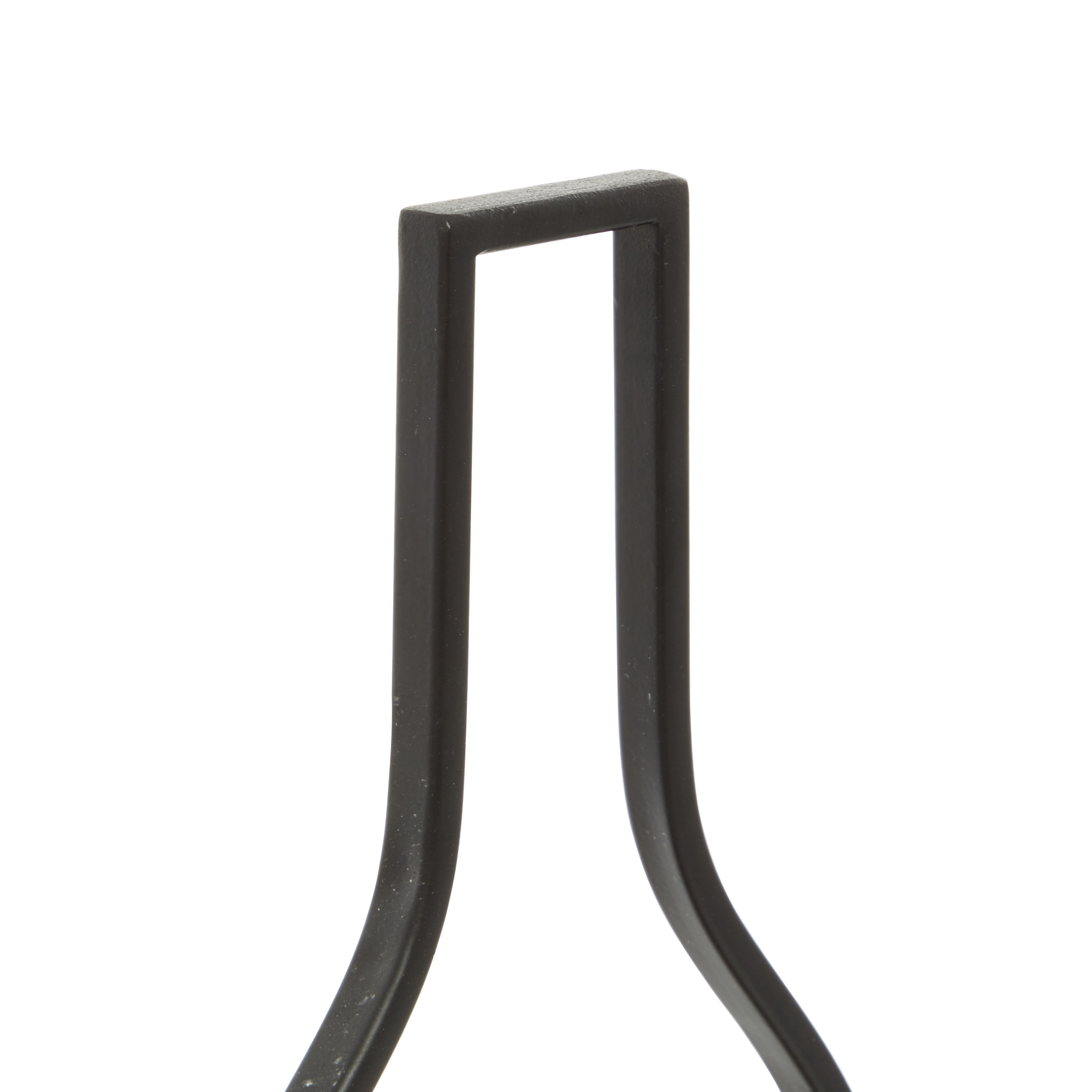 DecMode 17" x 16" Black Metal Bottle Shaped 3 Bottles Wine Holder, 1-Piece