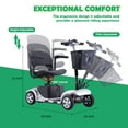 thumbnail image 6 of 4 Wheels Mobility Scooter for Adults, Senior Electric Powered Chargeable Device for Travel, Lightweight and Portable, with LED Headlights and Basket, Charger Included (Silver), 6 of 9