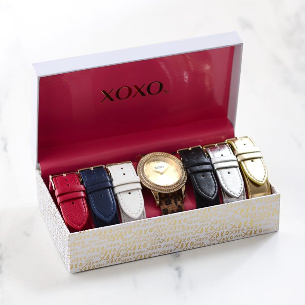 XOXO XOXO Analog Watch with Interchangeable Bands and Display Box