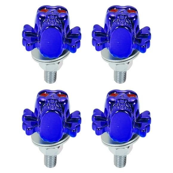 Unique Bargains Universal Motorcycle M6 License Plate Screws Cover 38mm Anti Theft License Plate Screw Frame Bolt Kit Aluminum Alloy Blue 4 Pcs