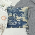 thumbnail image 2 of COMIO  Chinoiserie Blue and White Porcelain Chinese Style Buildings Pattern Pillow Covers  Farmhouse Canvas Cushion Covers Outdoor for Couch Chair Home Decor for Family Friends, 2 of 5