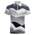 thumbnail image 4 of Gray Black White Gradient Abstract Men Zipper T-shirt Summer Casual Short Sleeve T-shirt Top, 4 of 7
