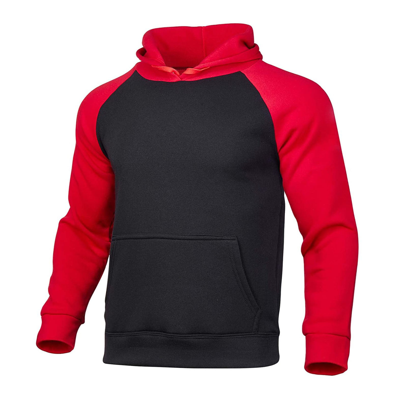 Red Men's Winter Sport Wear Tracksuit Clothes Outfits Set Sweatshirt+Long  Sweatpants 