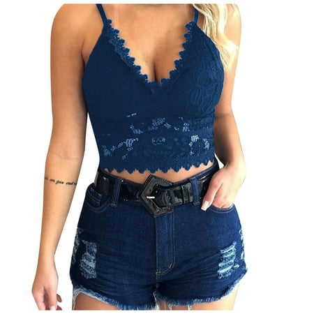 

Pimfylm Lace Lingerie For Women Cross Back Sport Bras Padded Strappy Criss Cross Cropped Bras for Yoga Workout Fitness Low Impact Dark Blue 3X-Large