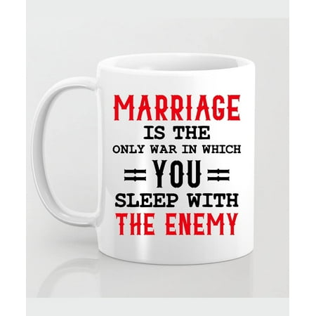 

Marriage is the only war in which you sleep Gifts for Women. Funny Wife Mug Gift For Boyfriend Couple Mugs Cute Wedding Holiday Present Coffee Mug Gifts for Wife Anniversary Mug