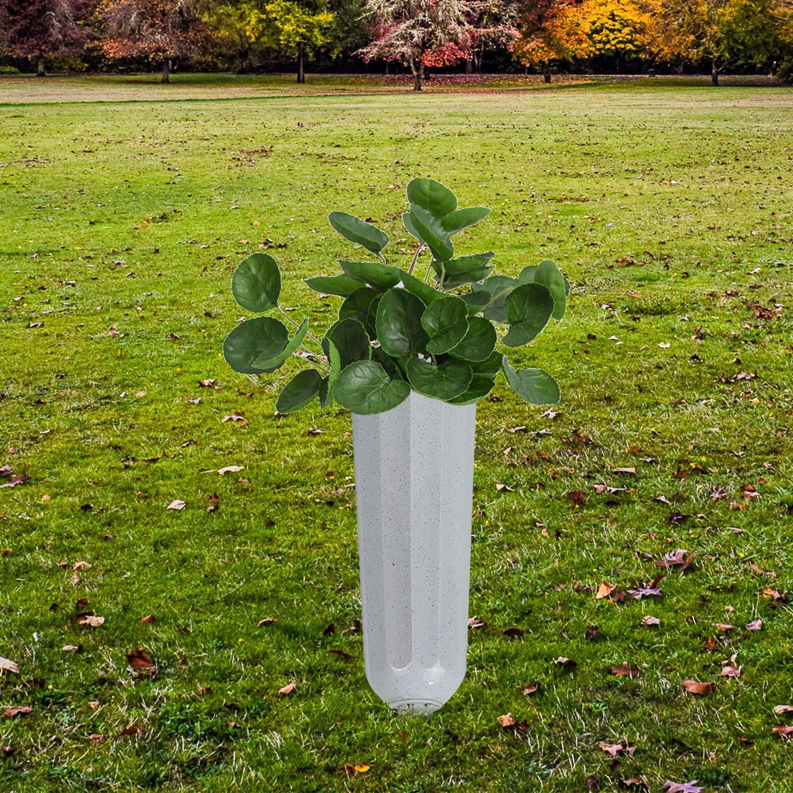 in Ground Cemetery Vase Floral Cemetery Decorations Portable with Stake for Fresh Artificial