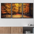 thumbnail image 3 of wall26 - 3 Piece Framed Canvas Wall Art - Pathway in The Autumn Park - Modern Home Art Stretched and Framed Canvas Ready to Hang - 24"x36"x3 Black, 3 of 5