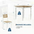 thumbnail image 2 of 3 Piece Dining Table Set, Dining Table and Chairs Set for 2, Kitchen Table Set for Small Spaces, Kitchen, Apartment, White Brown, 2 of 7