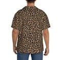 thumbnail image 3 of KLL Brown Leopard Print Men's Shirt Short Sleeve Button Down Summer Cuba Beach Shirts- Small, 3 of 5