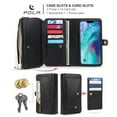 thumbnail image 2 of iPhone 11 6.1 inch Wallet Case, Dteck 2 in 1 Leather Zipper Purse Multi-Function Tri-fold Wallet Case Detachable Magnetic Phone Cover with 14 Card Slots Money Pocket For Apple iPhone 11,Black, 2 of 12