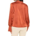 thumbnail image 3 of Xuanfei Women Deep V Neck Long Sleeve Satin Blouse, 3 of 6