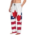 thumbnail image 6 of Fuzoiu USA Canada Flag Print Men's Pajama Pants,Lounge Pants for Men,Lounge PJ Bottoms,Sleepwear Pants with Drawstring Pockets -Medium, 6 of 6