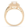 thumbnail image 2 of 1.3 ct Round Cut Genuine Cultured Diamond VS1-VS2 J-K 14K Yellow Gold Halo Promise Wedding Statement Engagement Designer Ring W/ Crystal side stones size 11, 2 of 6