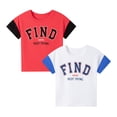 thumbnail image 2 of YUEHUA Kids Graphic Tees Toddler Little Boys T Shirts Short Sleeve Crewneck Top Tee Letter Printed Shirts for , Size 5-6 Years, 2 of 7