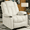 Beige, variant on Swivel Rocker Recliner Chair for Adults with Heat and Massage, Rocking Recliner Single Sofa Seat with Cup Holders