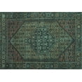 thumbnail image 1 of Ahgly Company Machine Washable Indoor Rectangle Persian Light Blue Traditional Area Rugs, 5' x 7', 1 of 4