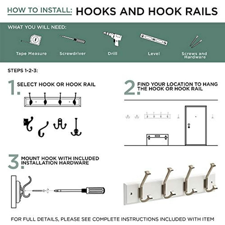 Foraineam 16-Pack Over-The-Door Hooks Fits 1-3/8 Door Vinyl Coated  Stainless Steel Door Hook Hangers