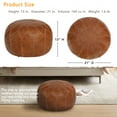 thumbnail image 3 of Thgonwid 21*13 inch Vegan Leather Pouf, Brown, 3 of 8