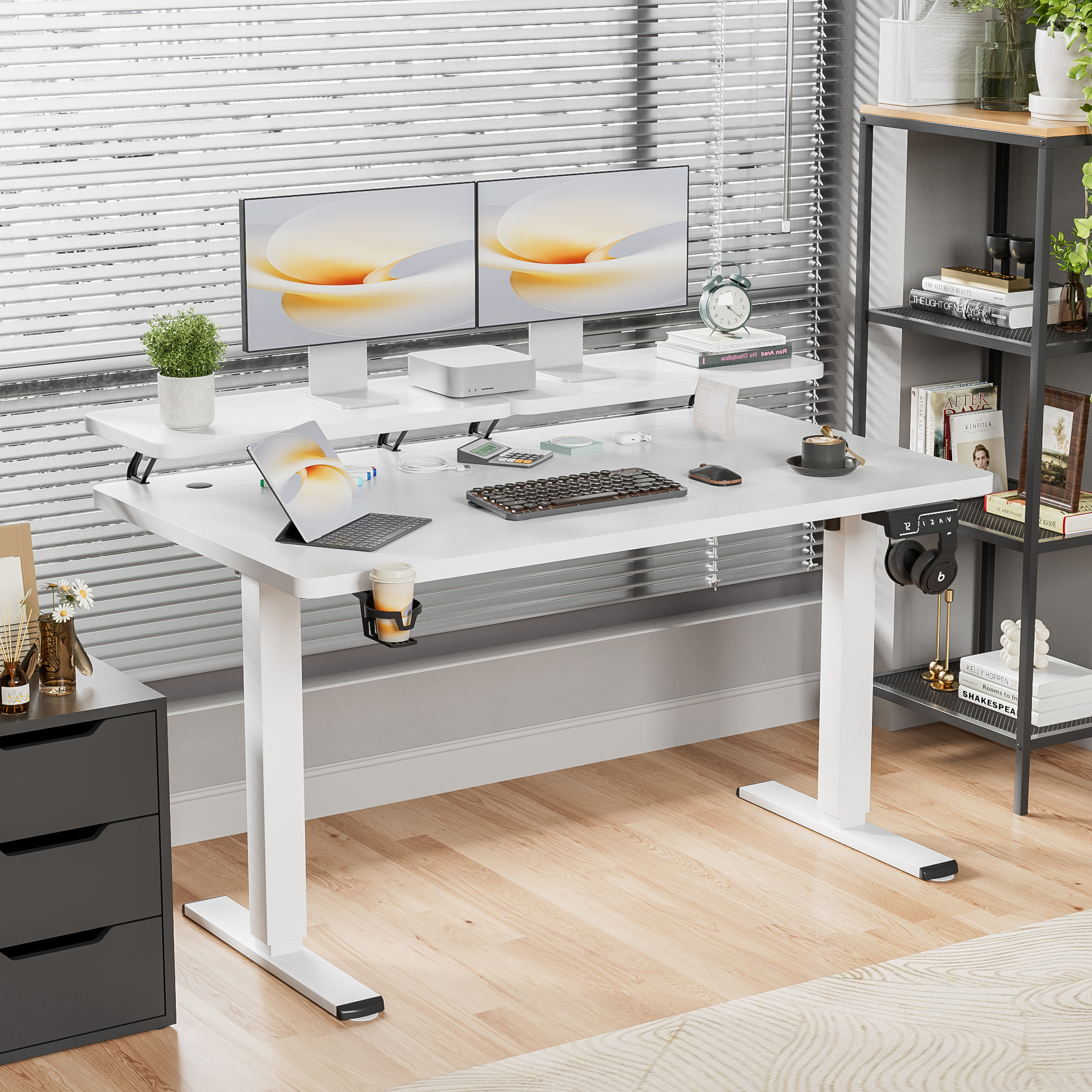 Homall 55" Electric Standing Desk with Monitor Stand photo 2