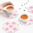 thumbnail image 7 of Honeii Cartoon Pig Print Leather Coaster Set of 6, Ideal for Safeguarding Your Furniture from Drinks Spills and Effortless Cleanup,Octagon, 7 of 7