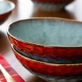 thumbnail image 3 of vancasso Starry 4-Piece Cereal Bowls Vintage Look Ceramic Red Kiln Change Glaze 8 inch Large Serving Bowl, Soup/Mixing/Fruit/Noodle/Ramen China Bowl, Capacity of Bowls 550 ml(17.5 * 17.5 * 5.5cm), 3 of 8